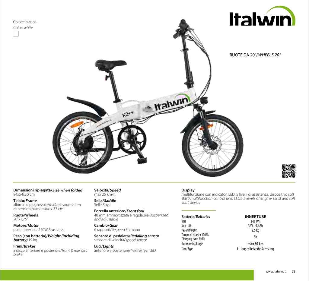 Italwin K2++ e-bike pieghevole - PROMO -